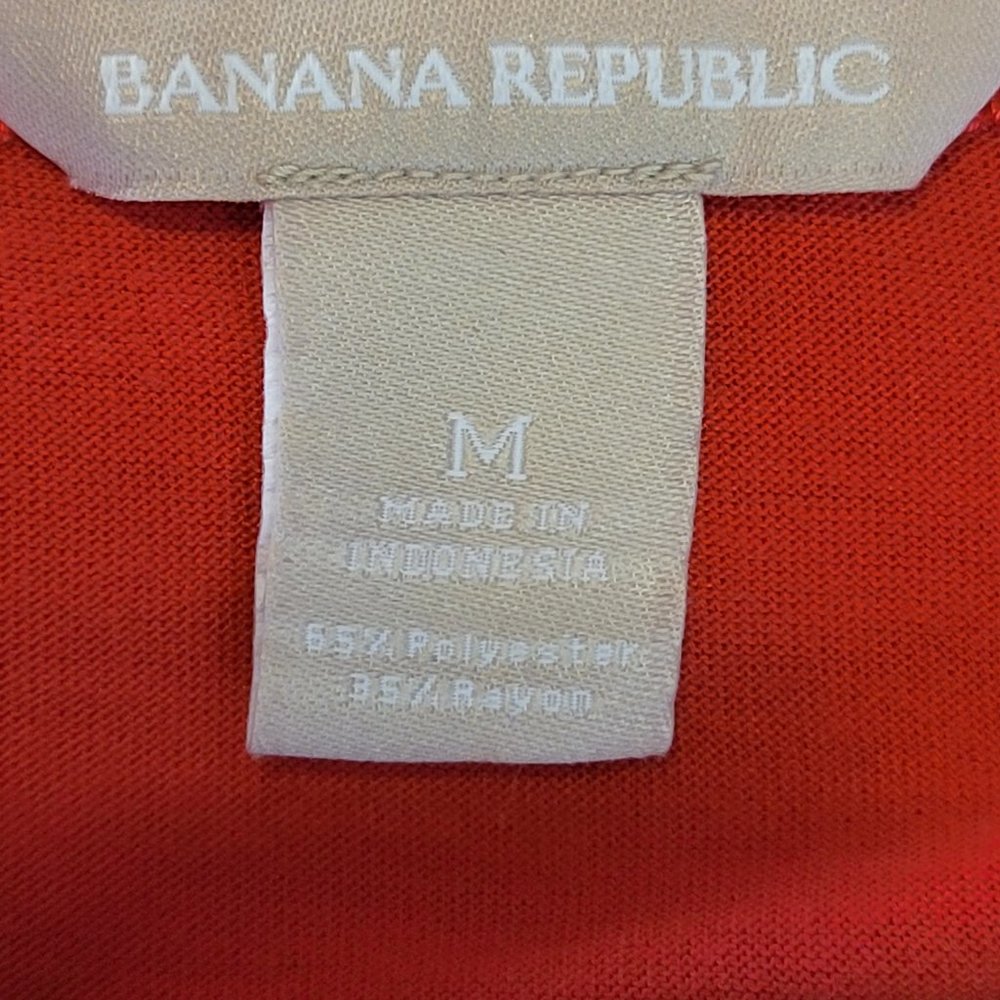 Banana Republic Salmon Orange Gold Decoration Scoop Neck Short Sleeve Size Med - Picture 4 of 4